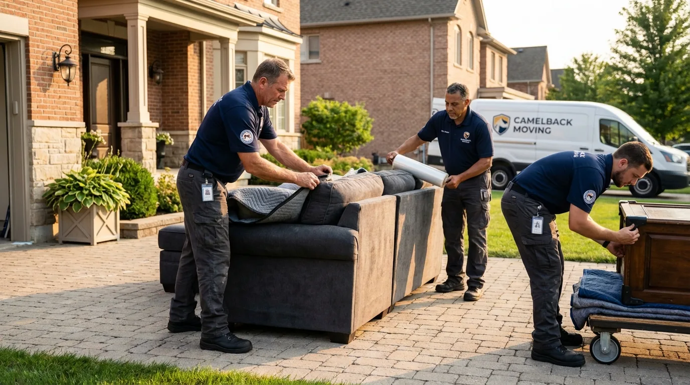 Large estate moving crew wrapping furniture in Dyer, TN